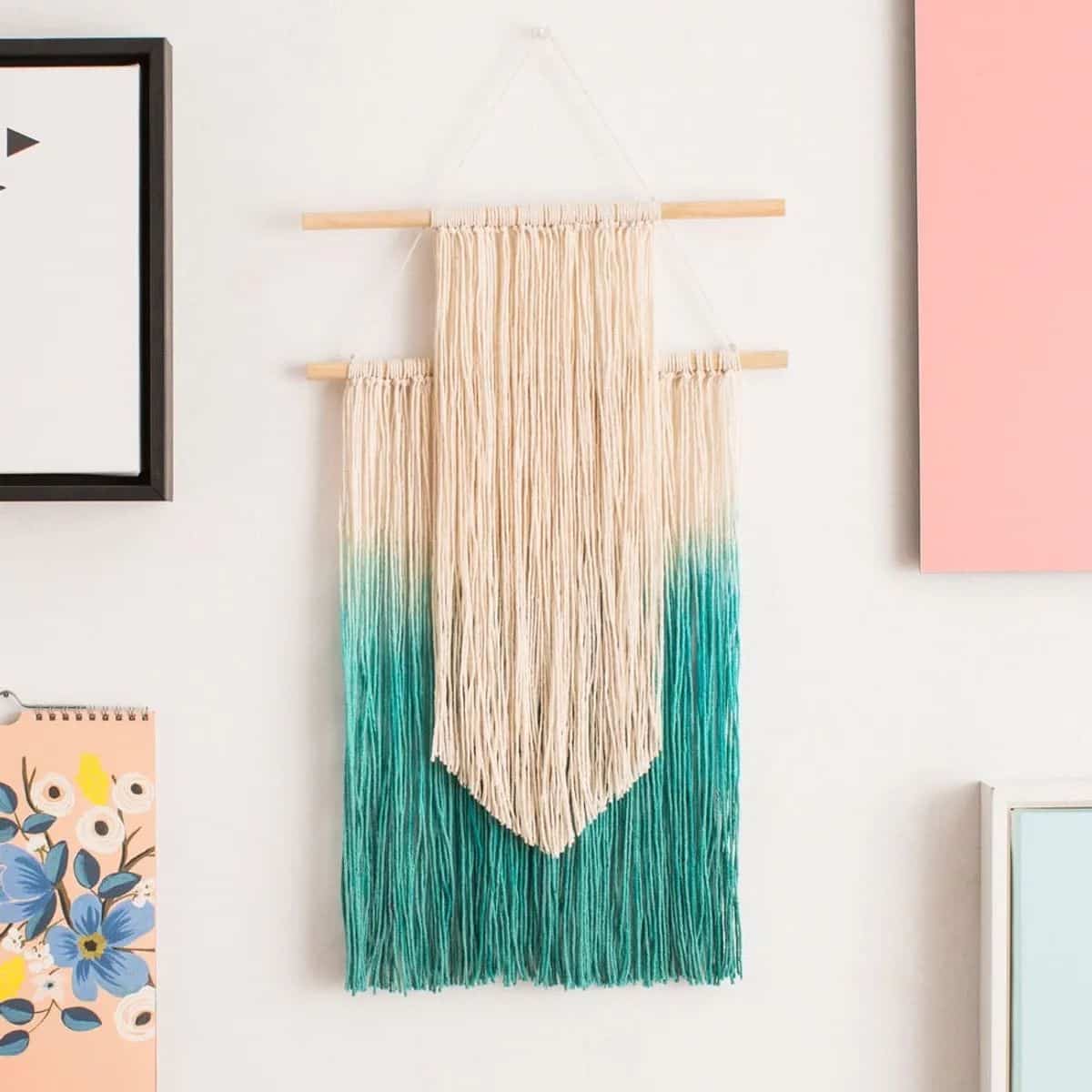 Dyed Wall Hanging With String