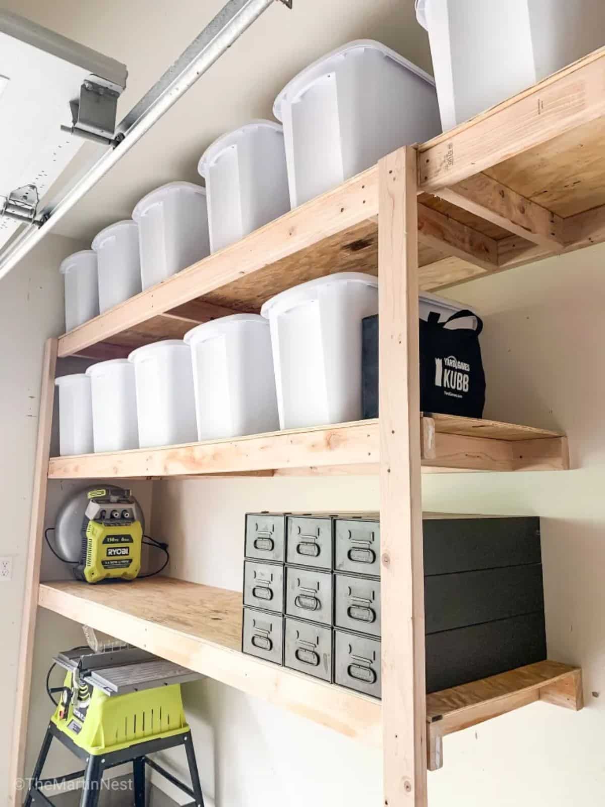 Easy DIY Storage Shelves for Totes and More