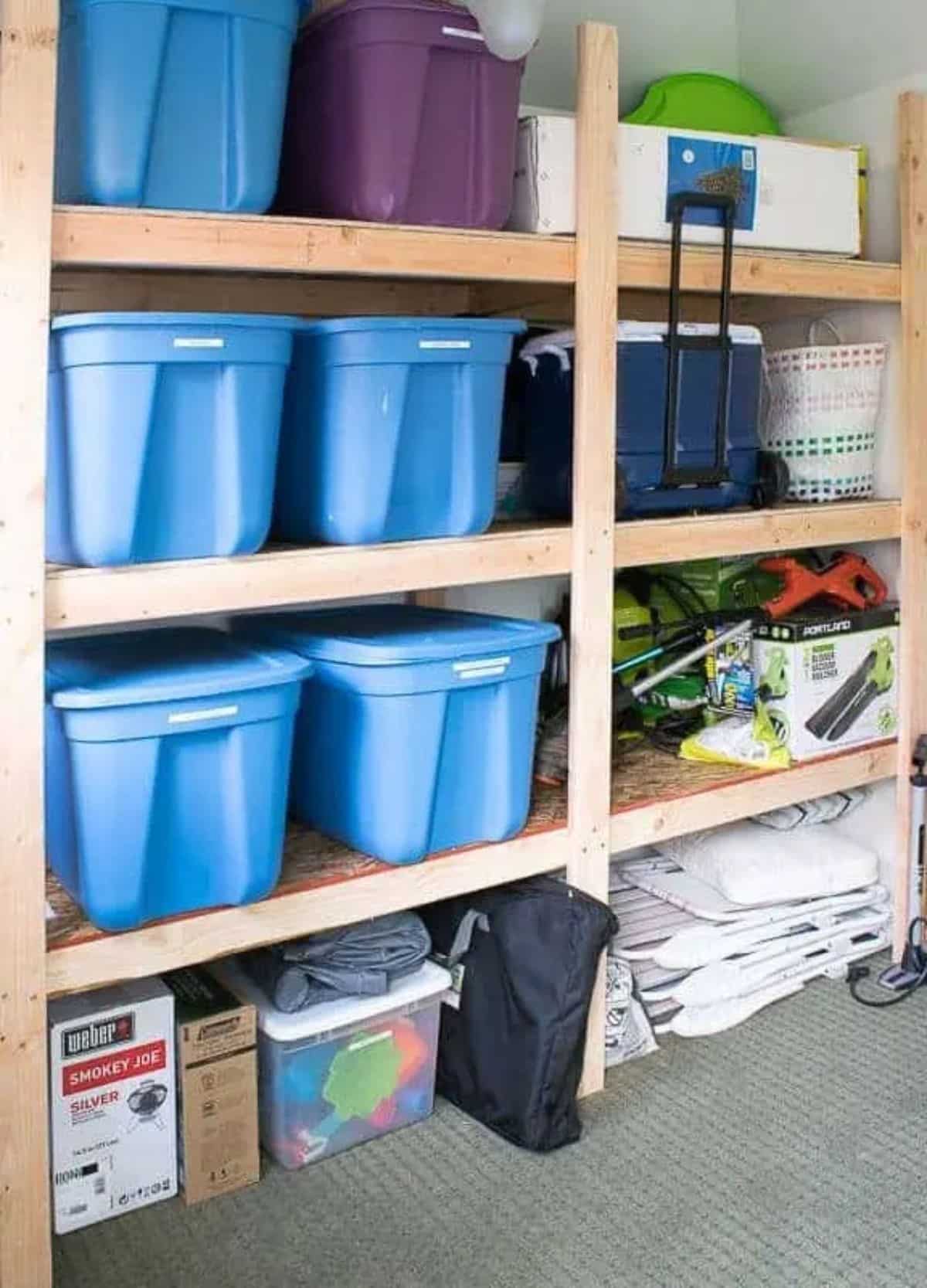 DIY Tote Storage with 2x4s and Plywood
