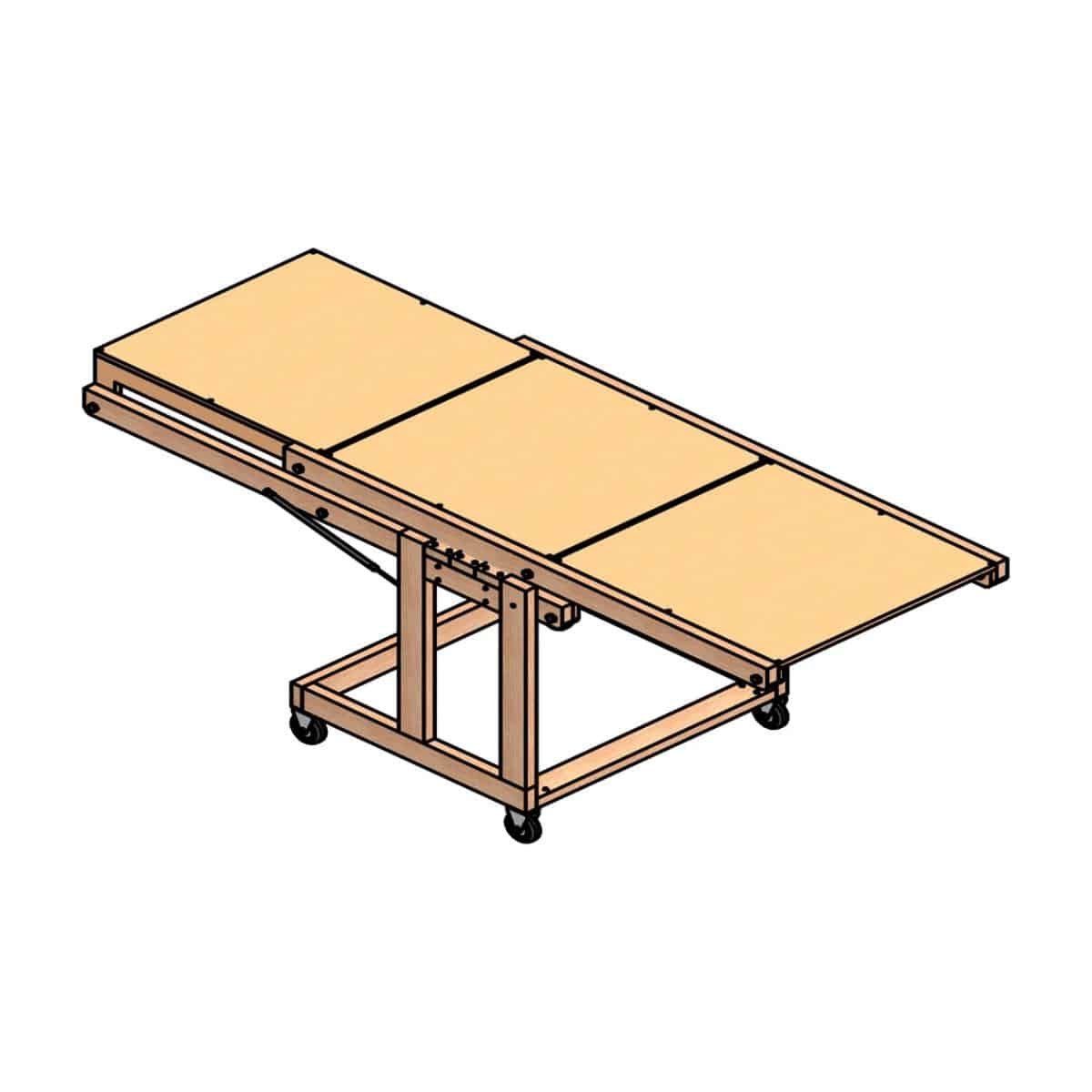 Folding Workbench With 3-Shelf Plan
