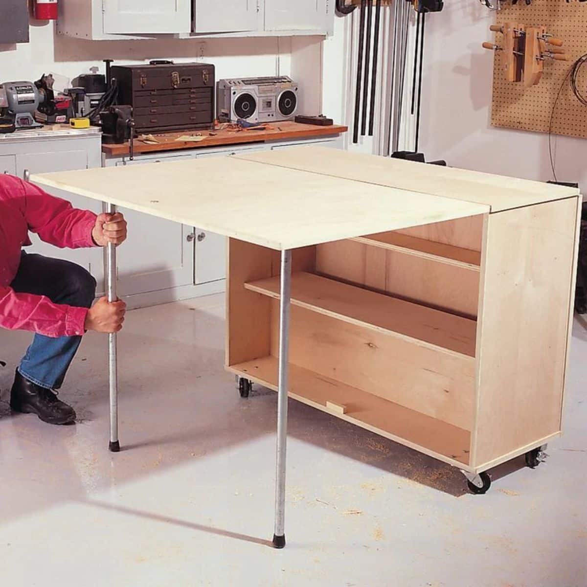 ompact Folding Workbench with Storage