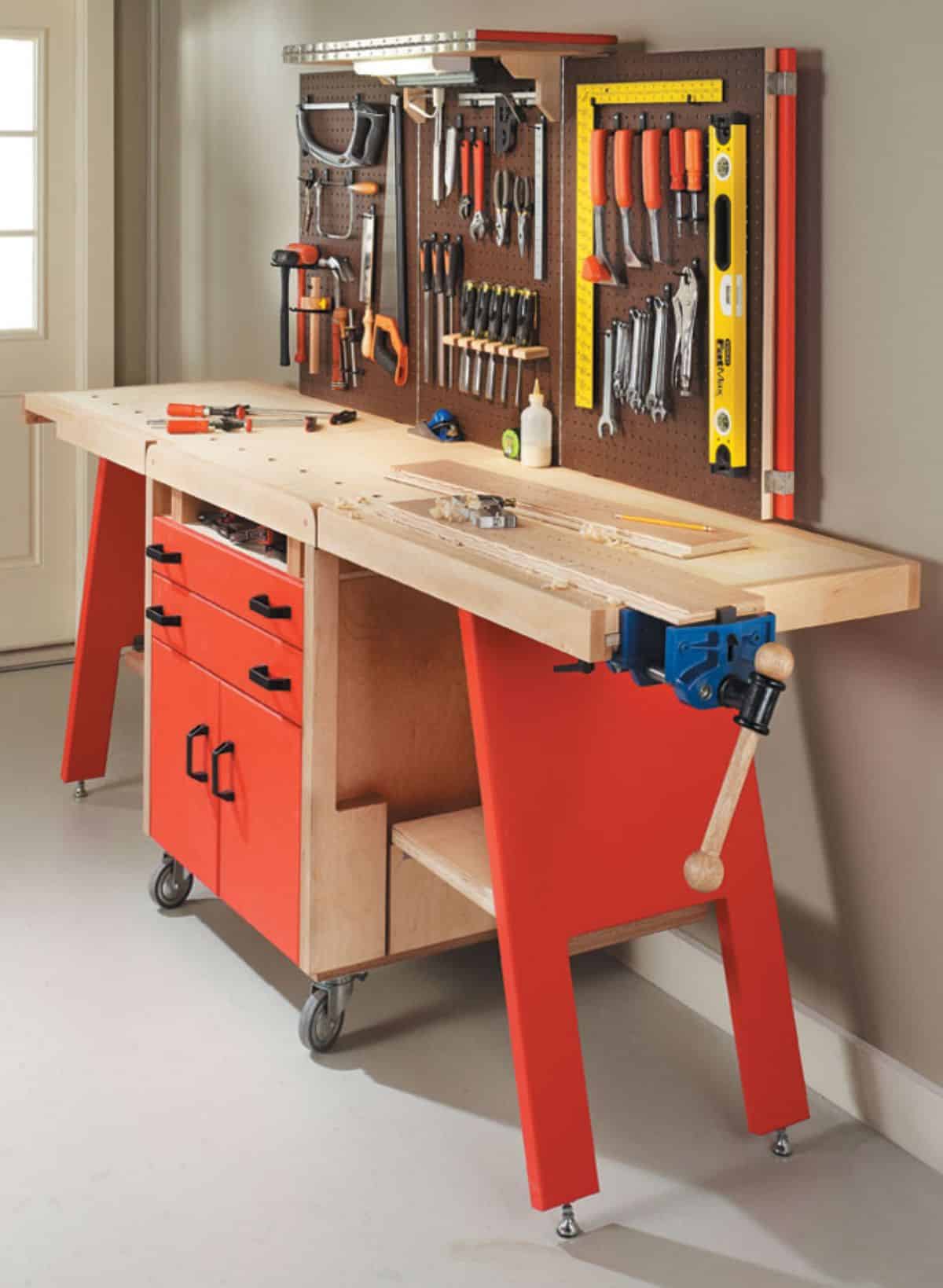Shop-in-a-Box Work Surface with Tool Storage