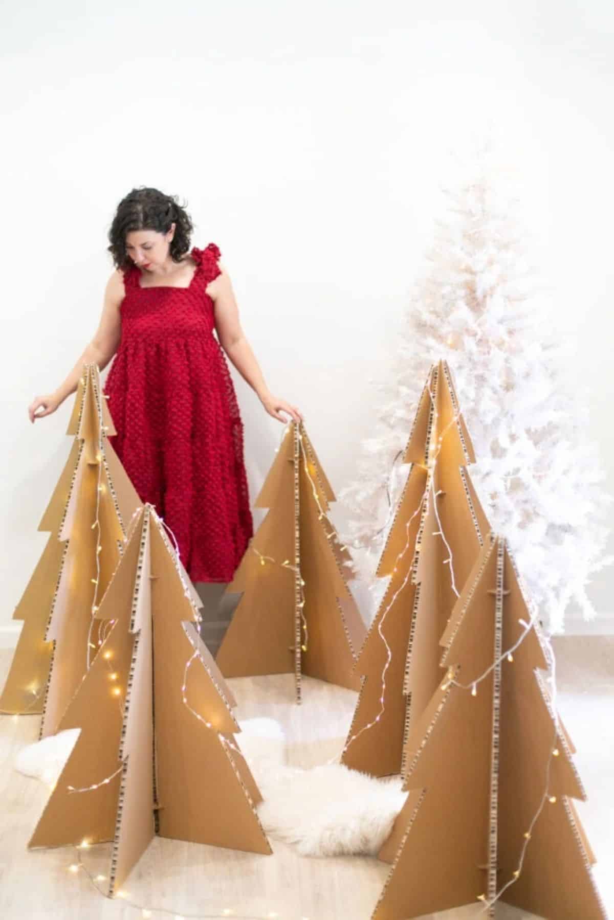 Giant Cardboard Christmas Trees