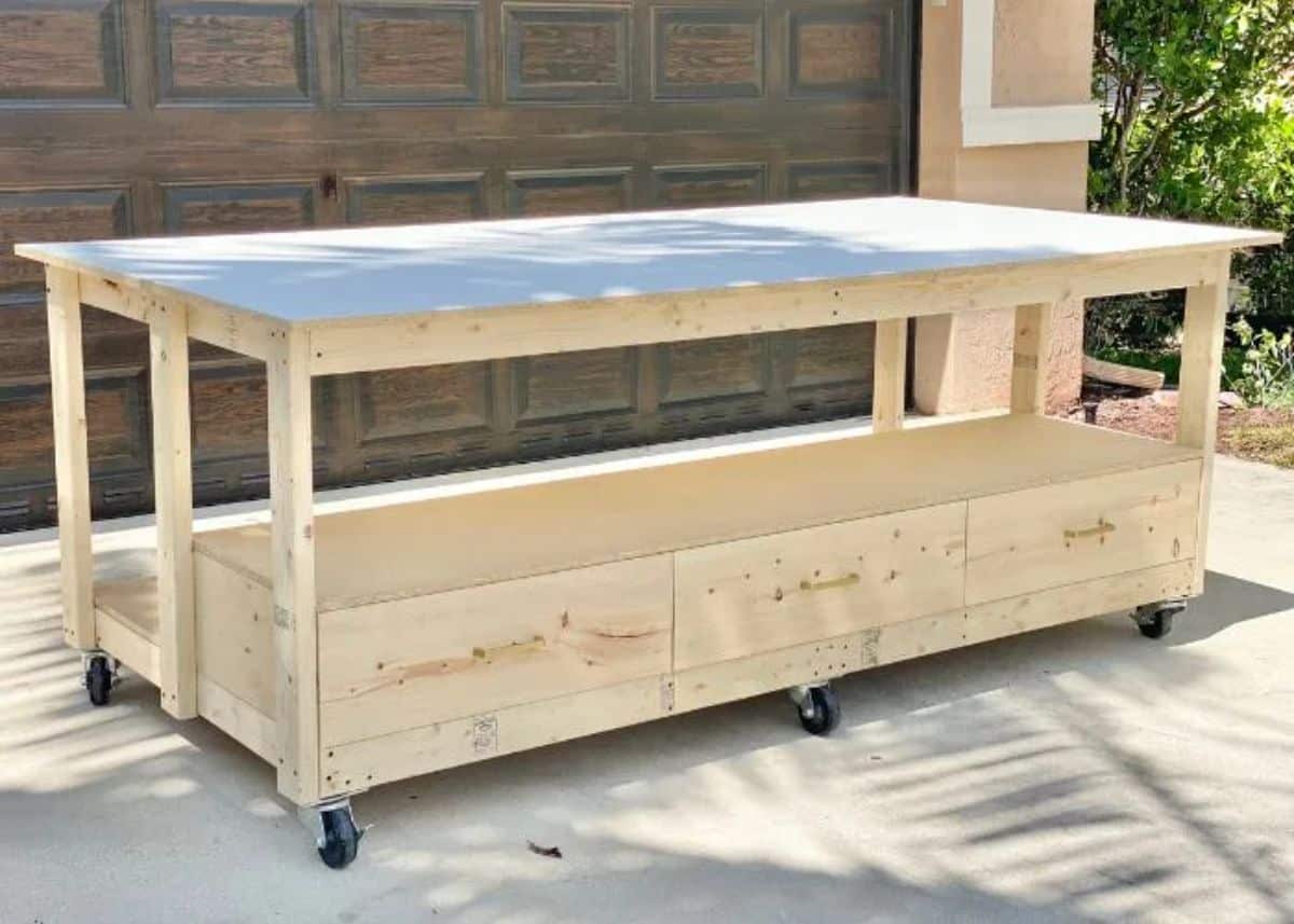 DIY Workbench with Storage Drawers