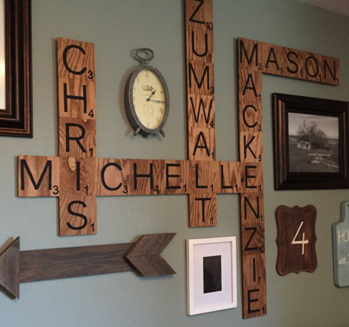 Family Wood Scrabble Wall Art
