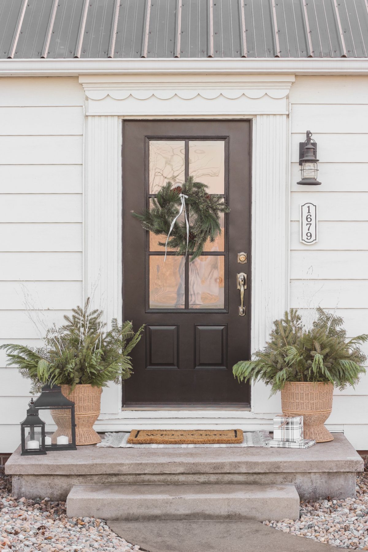 Christmas Front Porch & A Winter Planter Tutorial