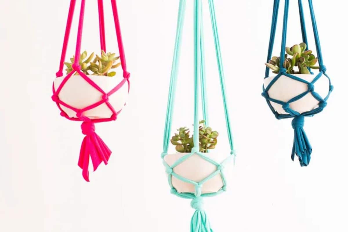 Macrame Hanging Planters in 30 Minutes