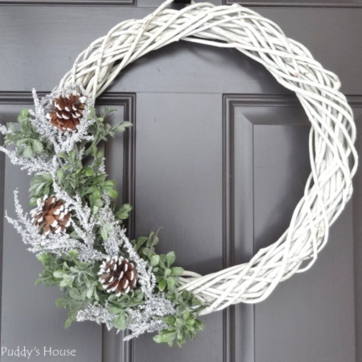Simply Winter Wreath With Side Greenery