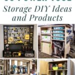 35 Power Tool Storage DIY Ideas and Products pinterest image.