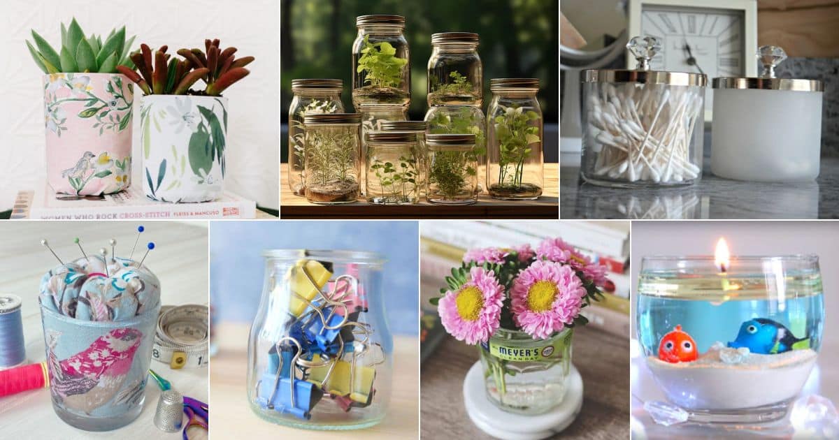 36 Projects to Repurpose Candle Jars facebook image.