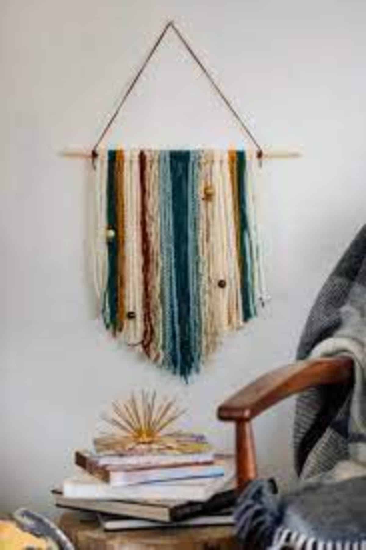 Easy DIY Yarn Wall Hanging with Beads