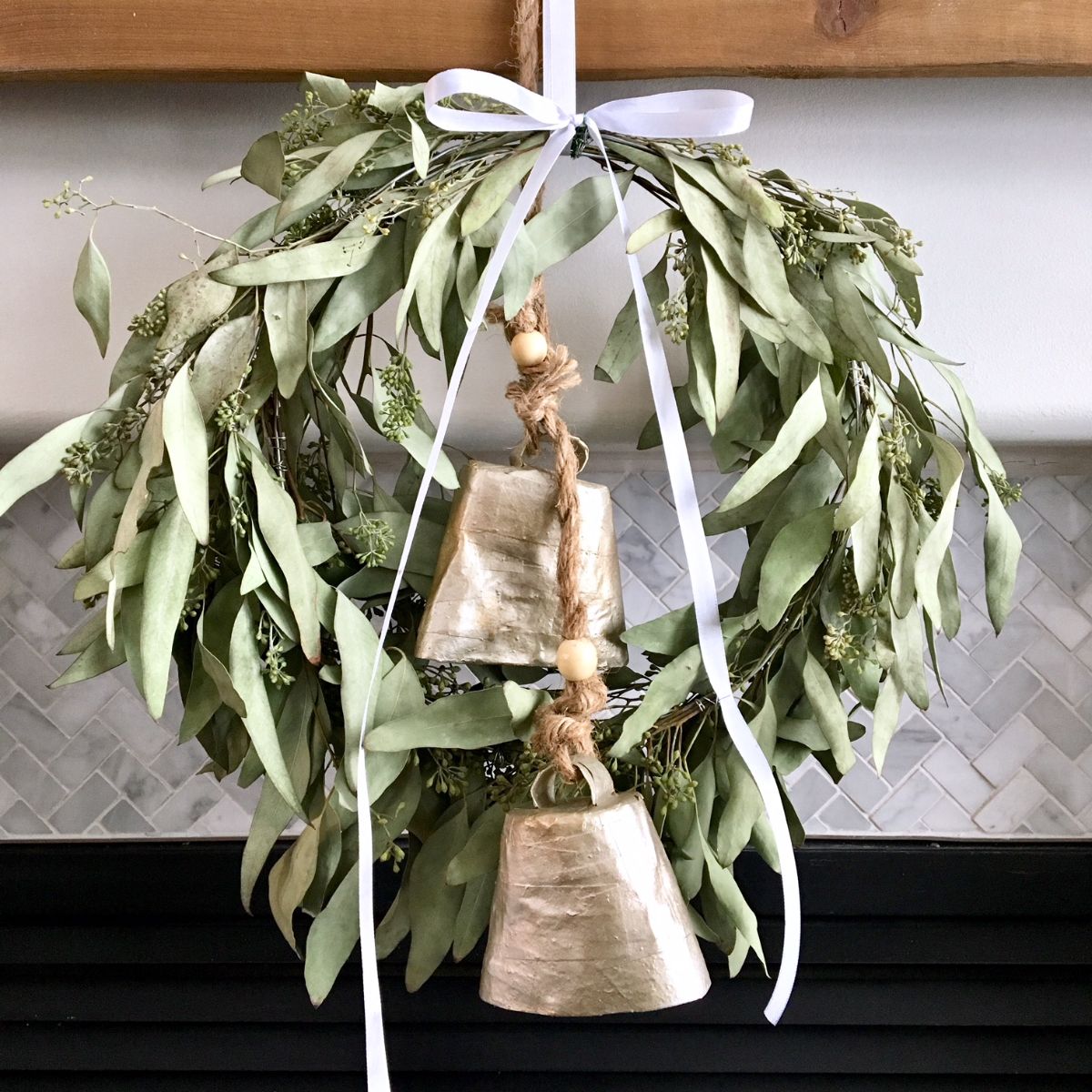 Eucalyptus Wreath Using Paper Mache