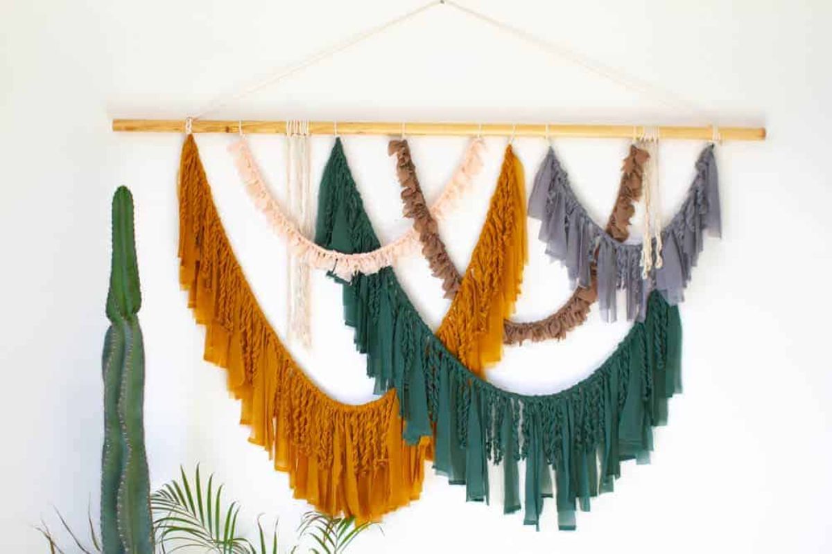 DIY Fabric Wall Hanging for Boho Bohemian Wedding Backdrop
