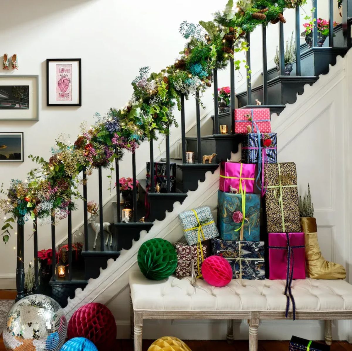 Christmas stair decor ideas