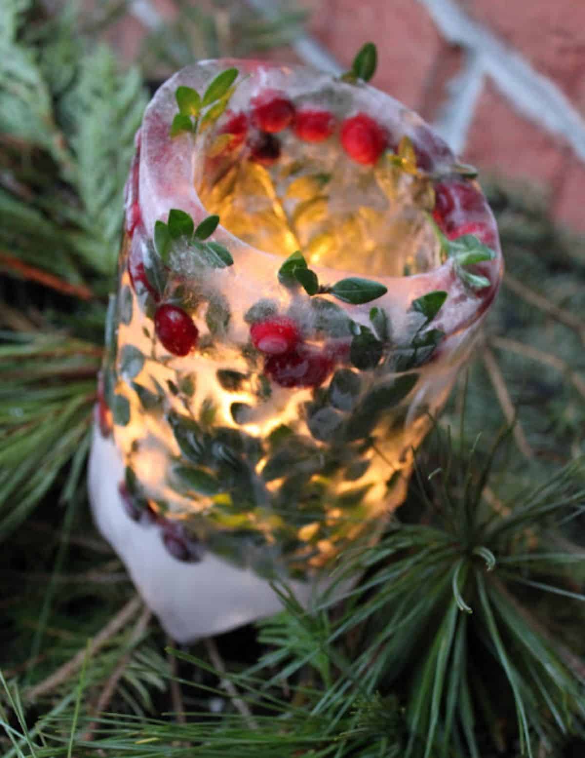 DIY Holiday Ice Lanterns