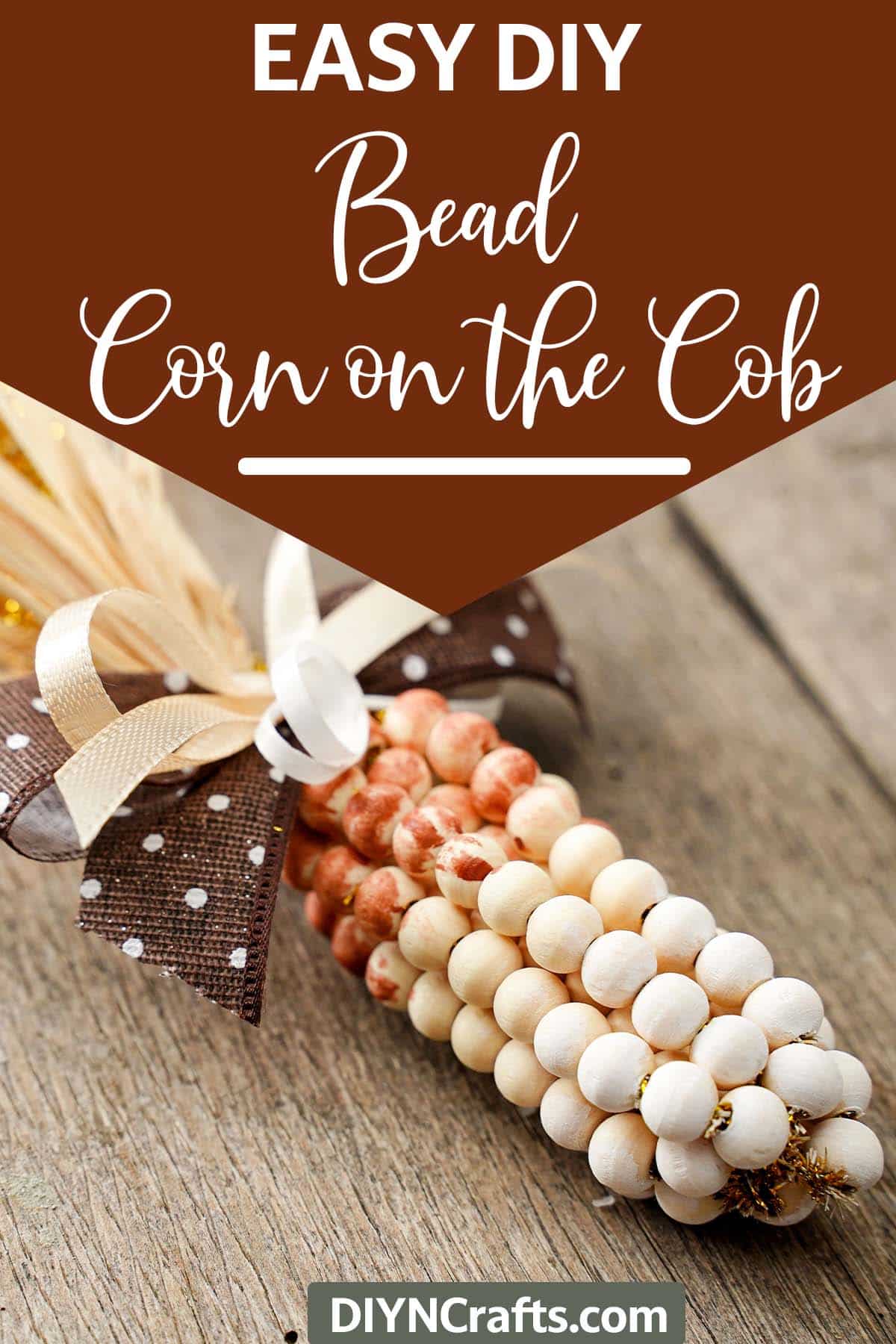 simple fall craft with text which reads easy diy bead corn on the cob