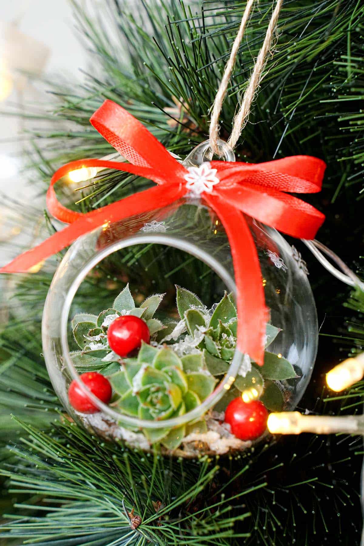 succulent christmas ornaments for gardening christmas tree