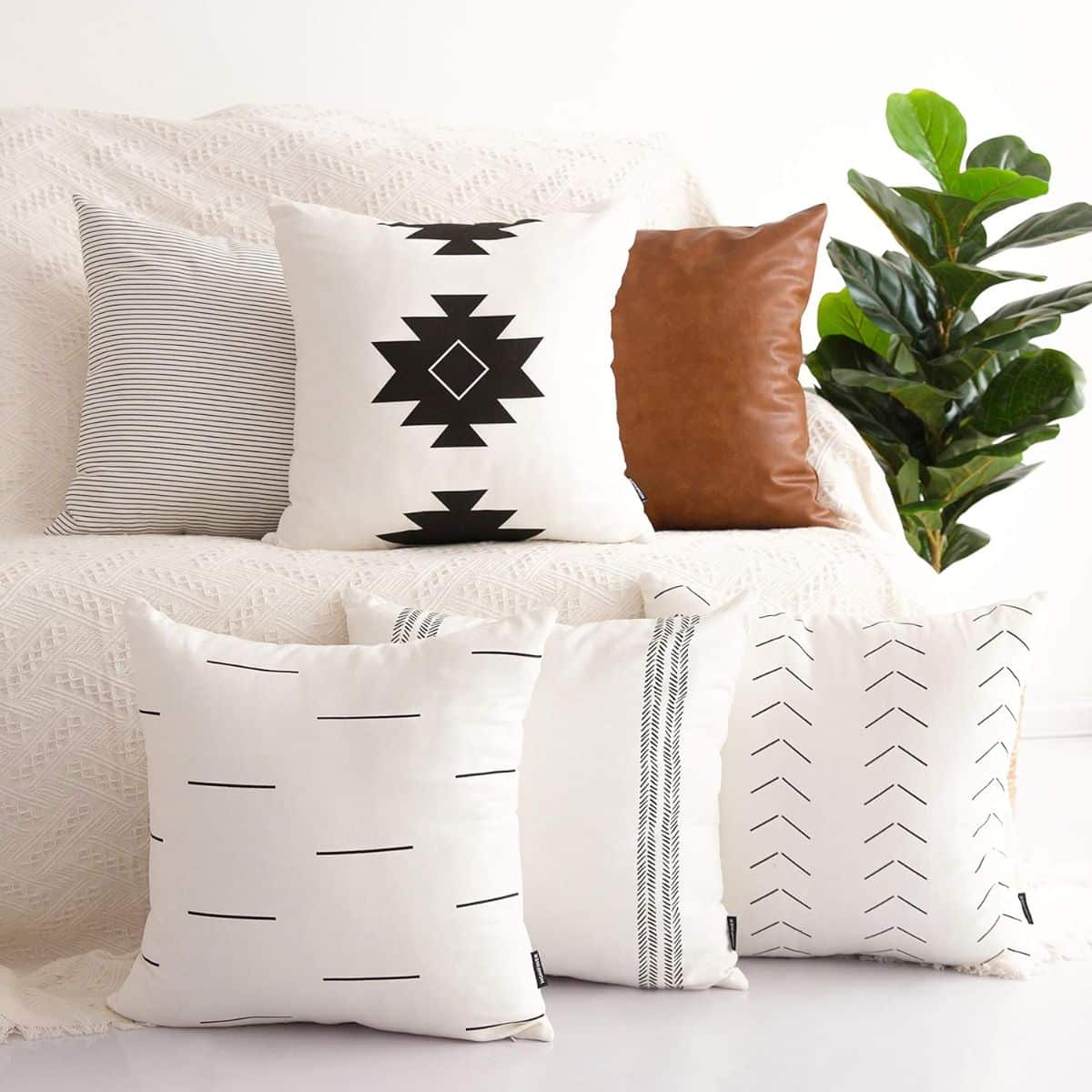 HOMFINER Decorative Throw Pillow Covers for Couch