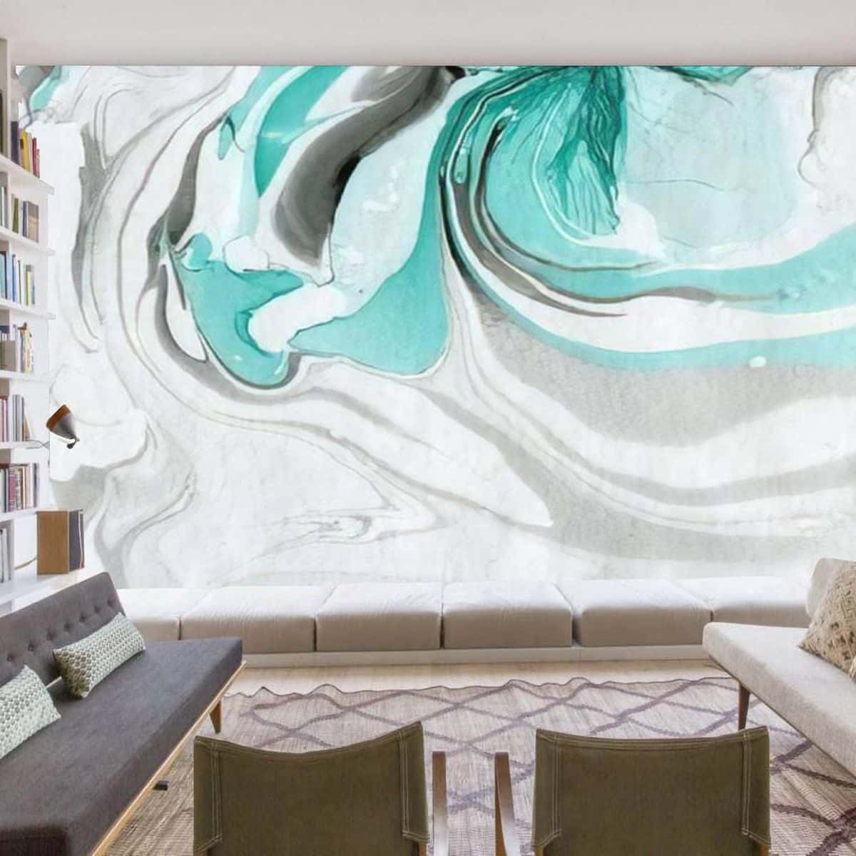 Marble Green Turquoise Malachite Abstract Design Wallpaper