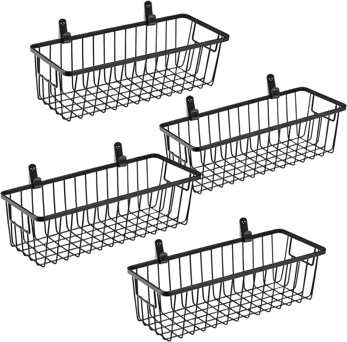 Wall-Mounted Metal Wire Bin Basket Containers