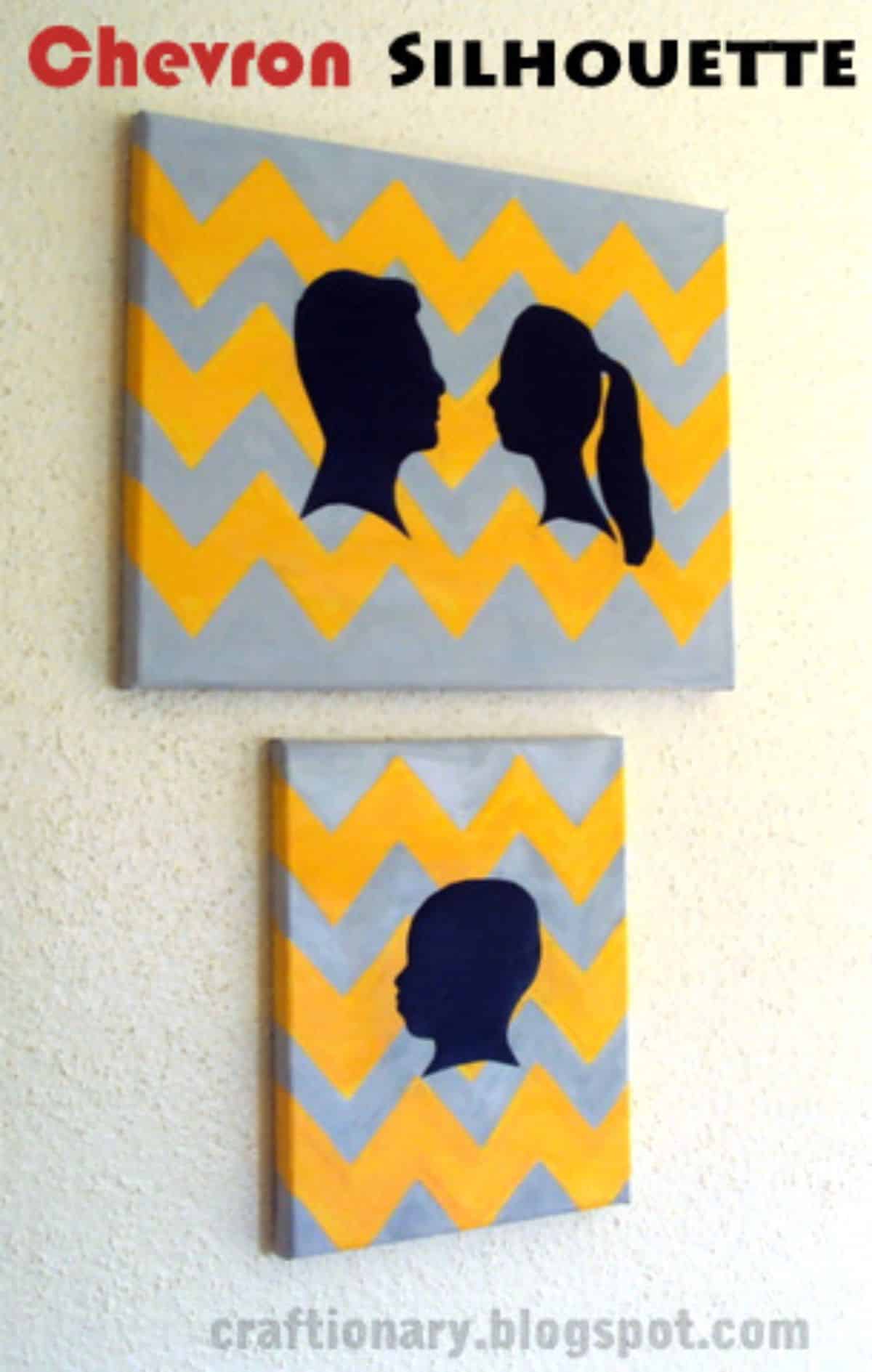 Chevron Painted Silhouette Project Canvas
