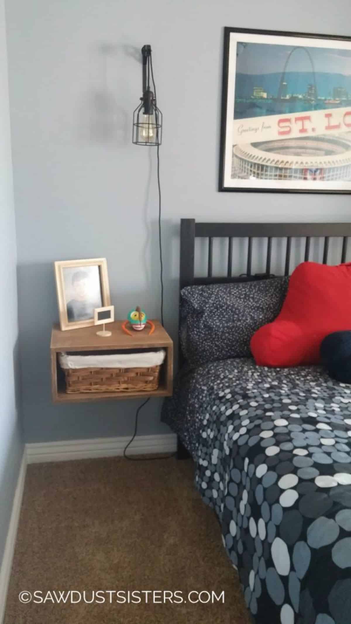 Easy DIY Floating Side Table with Storage