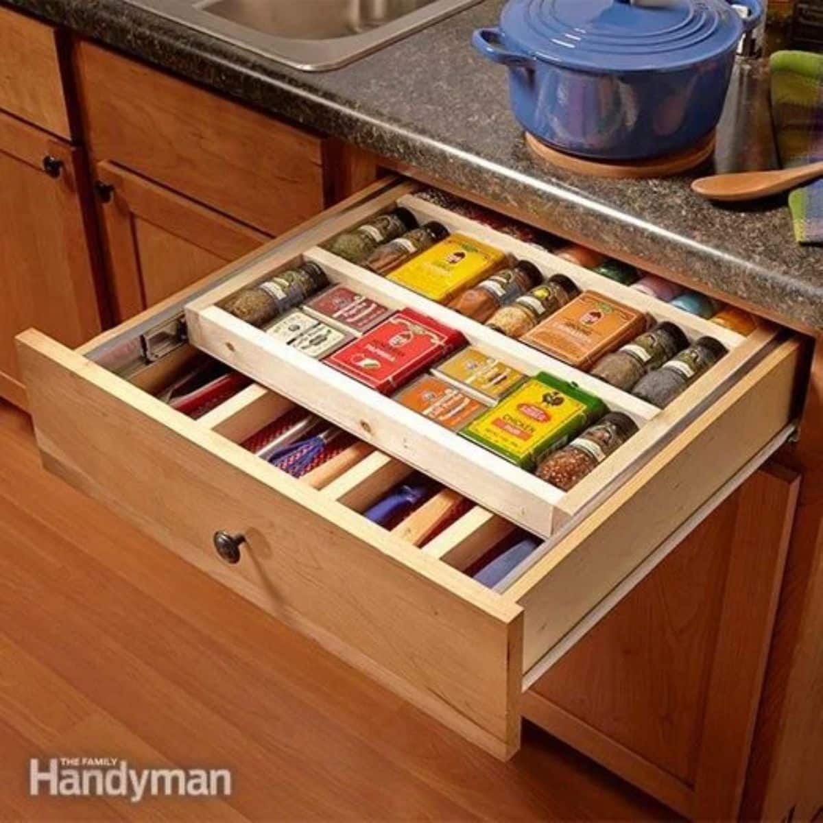 Two-Tier Drawer Spice Rack