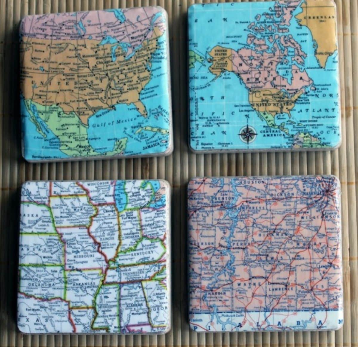DIY Map Coasters