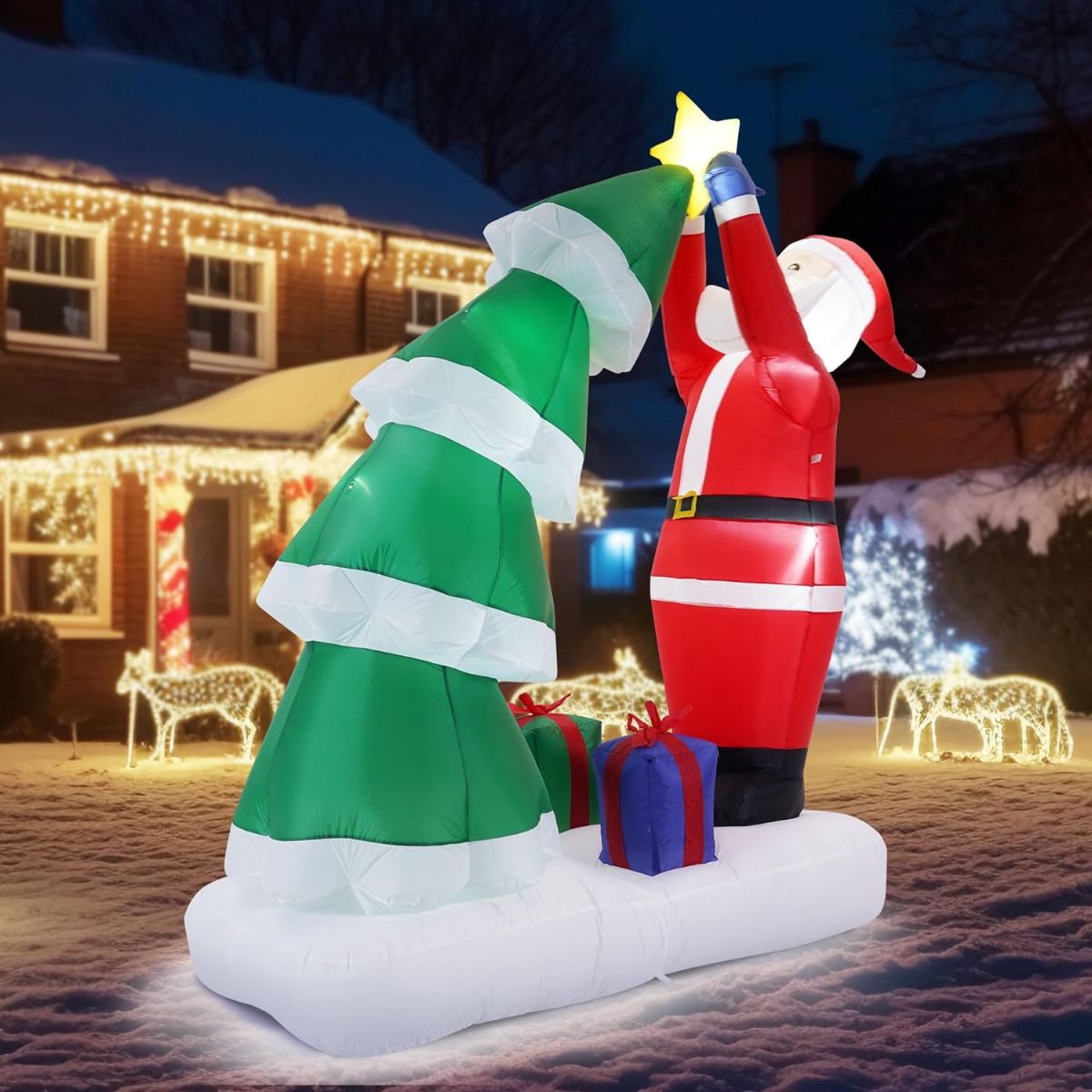 8-ft Inflatable Christmas Tree with Santa