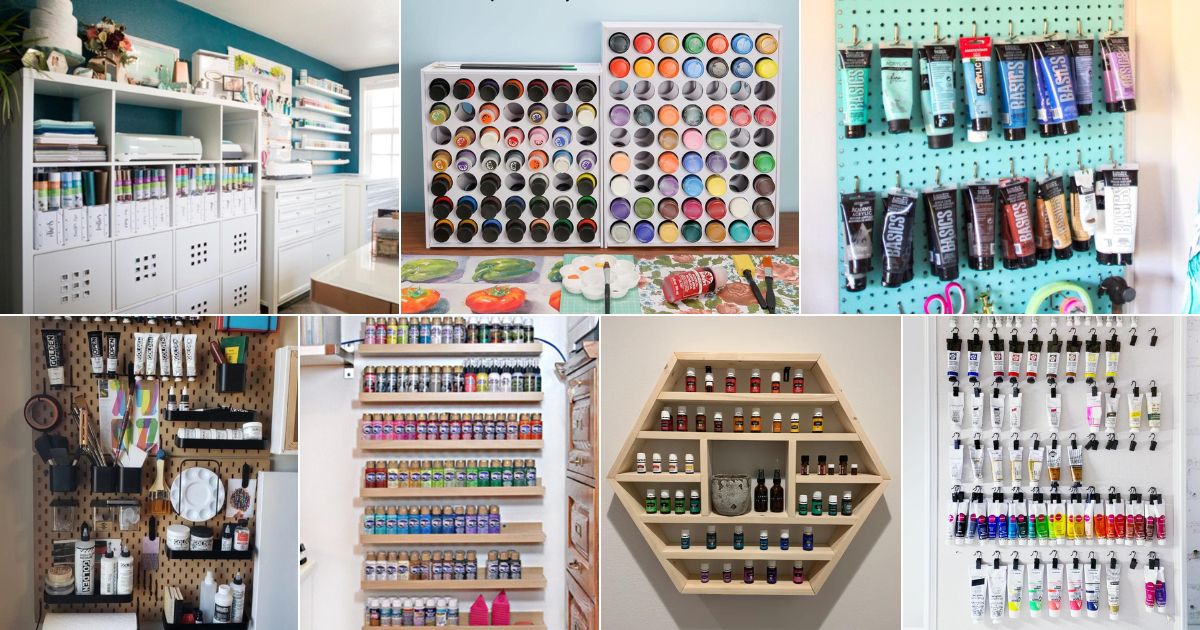 35 Paint Storage DIY Ideas and Products facebook image.