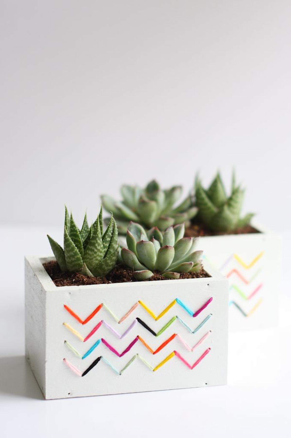 Embroidered Planters