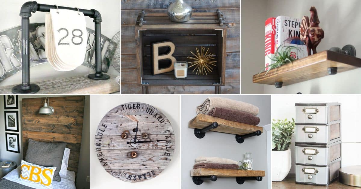48 DIY Industrial Decor Ideas and Products facebook image.
