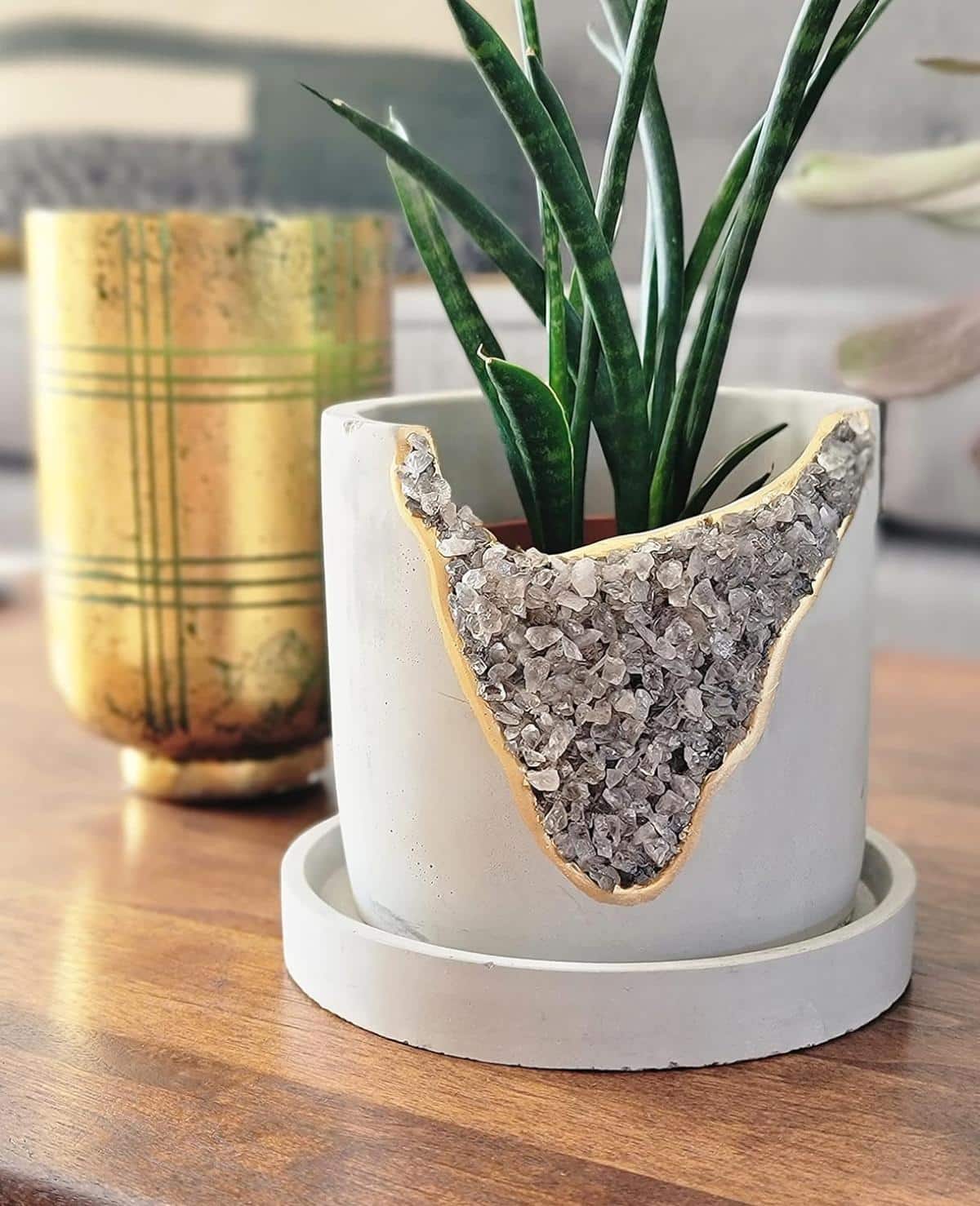 Crystal Cement Pot