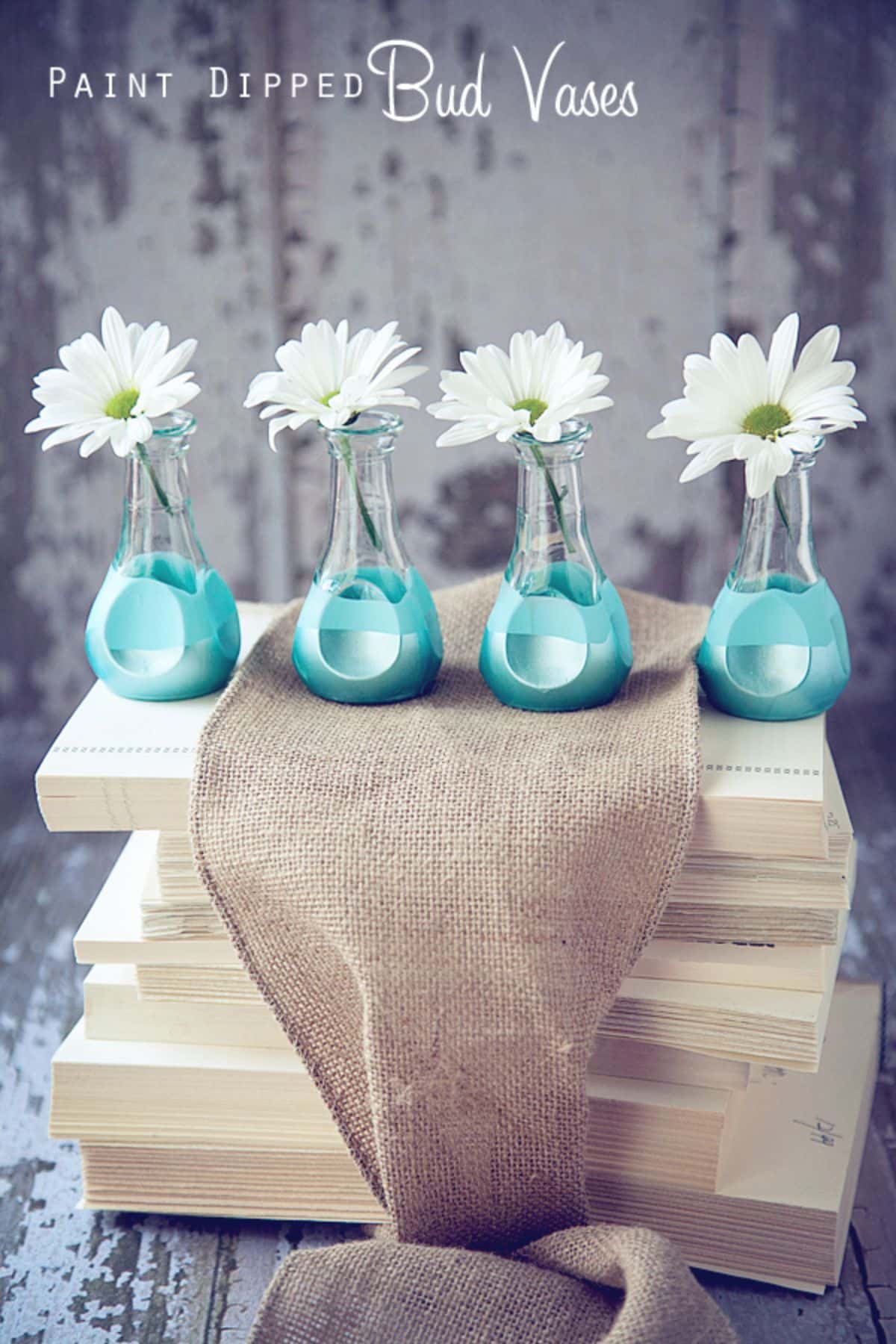 Paint-Dipped Bud Vases