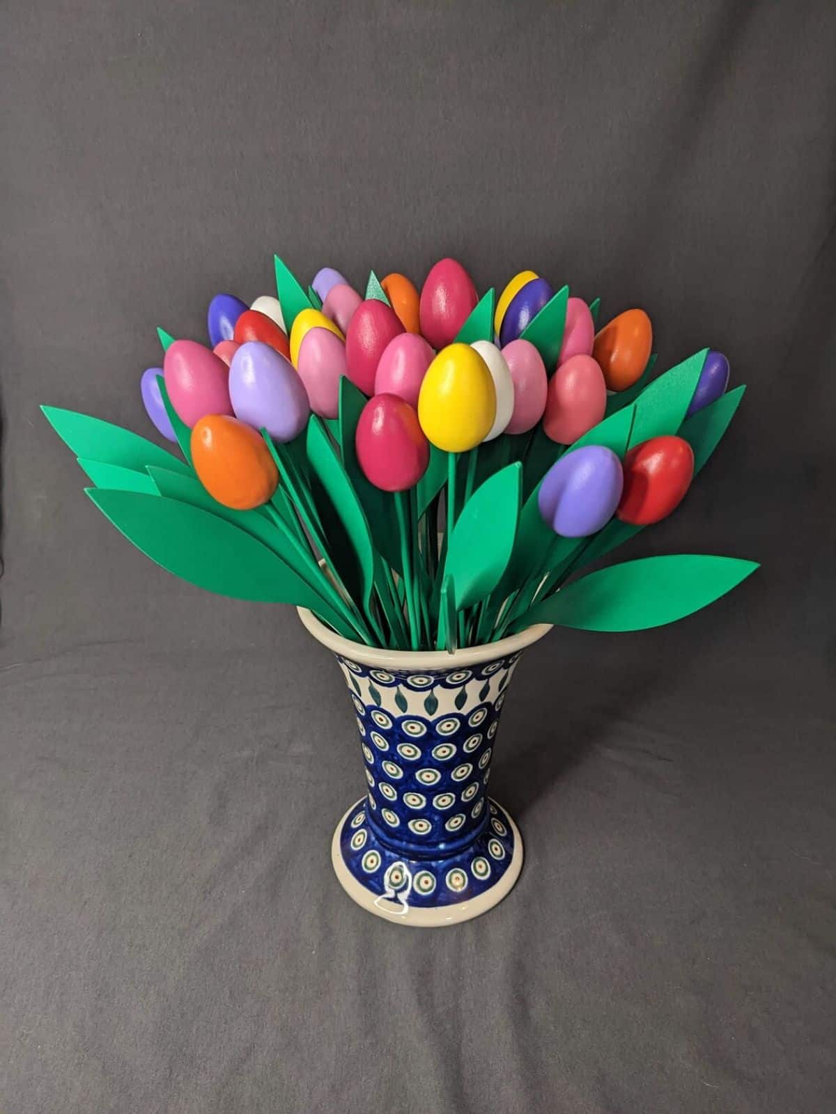 Hand Cut and Painted Wood Tulips