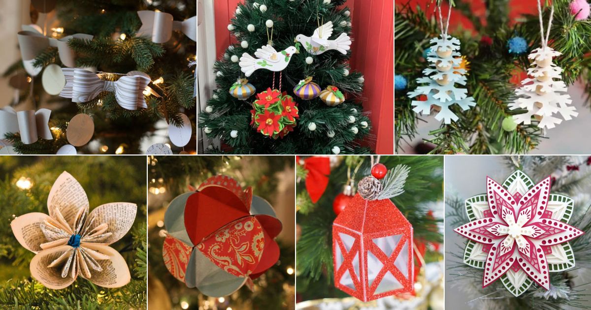50 DIY Paper Christmas Decorations and Ideas facebook image.