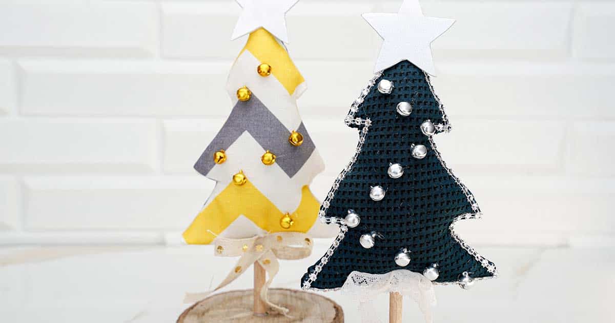 tabletop christmas trees made of fabric