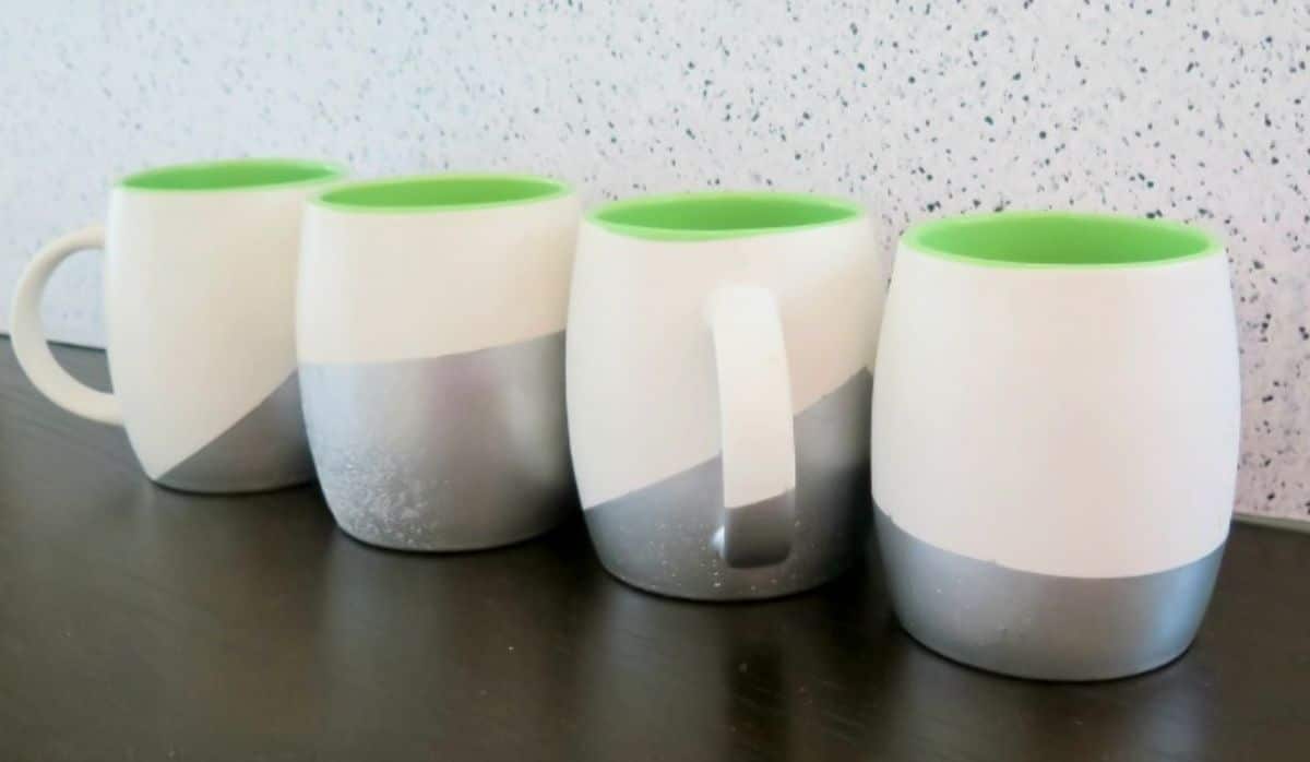 DIY Spray Painted Coffee Mugs