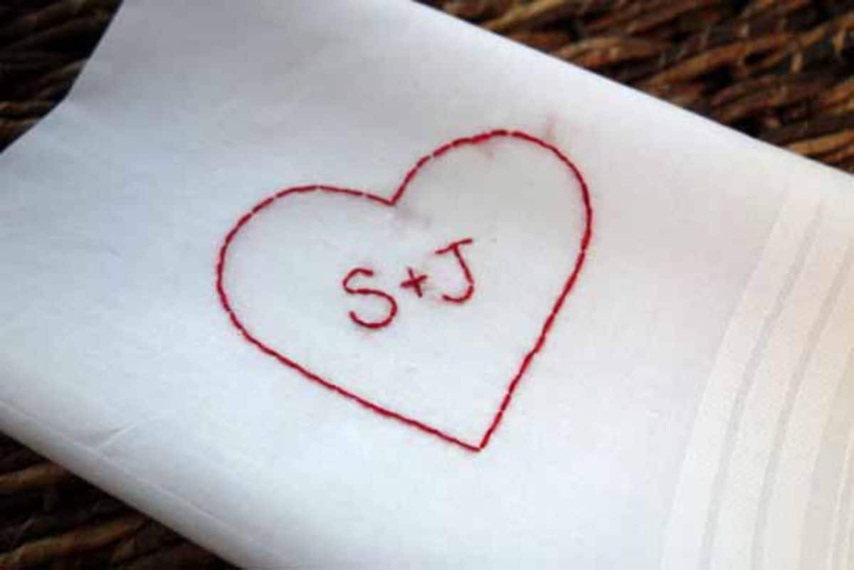 Heart Embroidered Handkerchief DIY