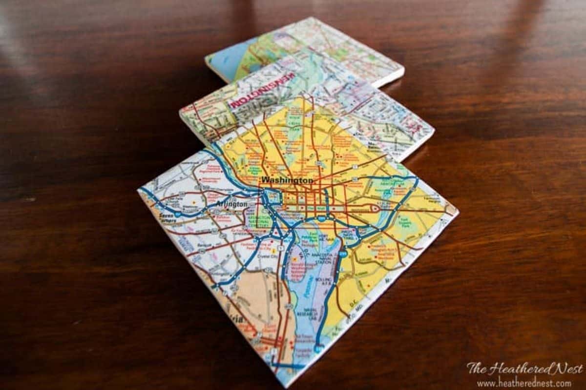 DIY Custom Coasters From Maps