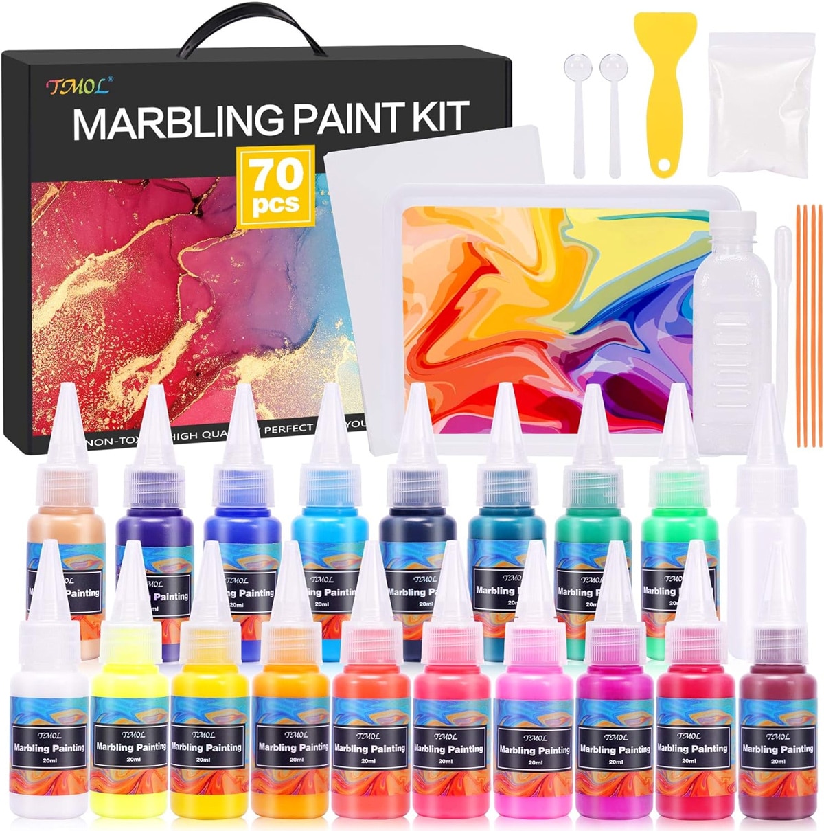 18 colors water marbling kit