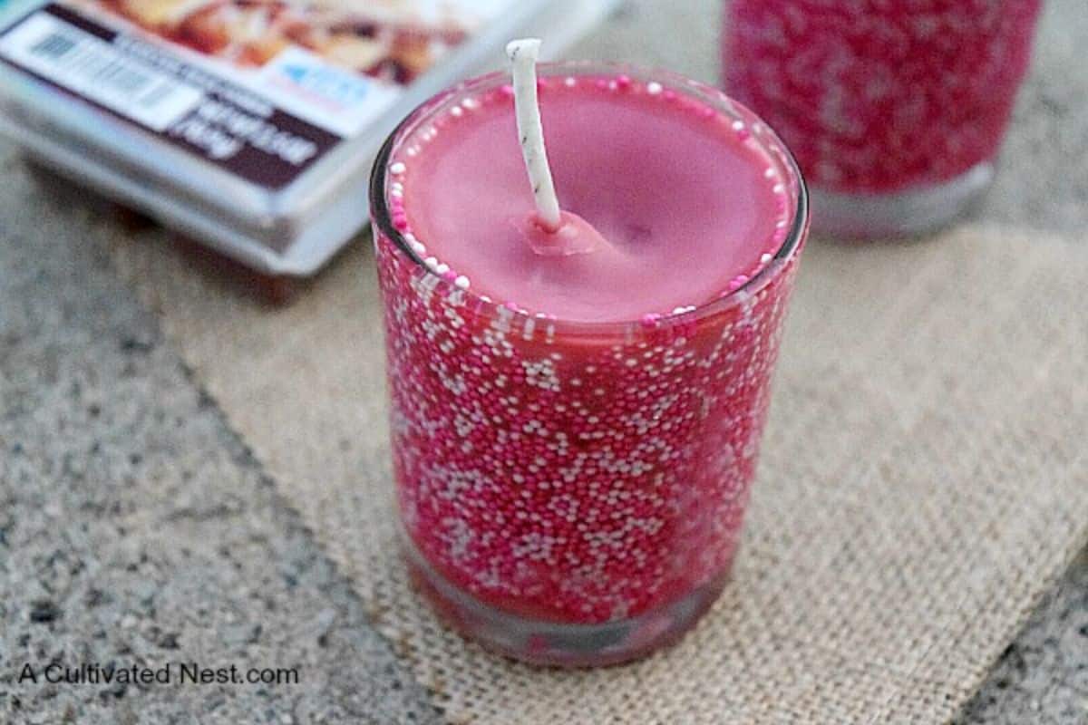 Easy Apple-Scented Candles with Sprinkles