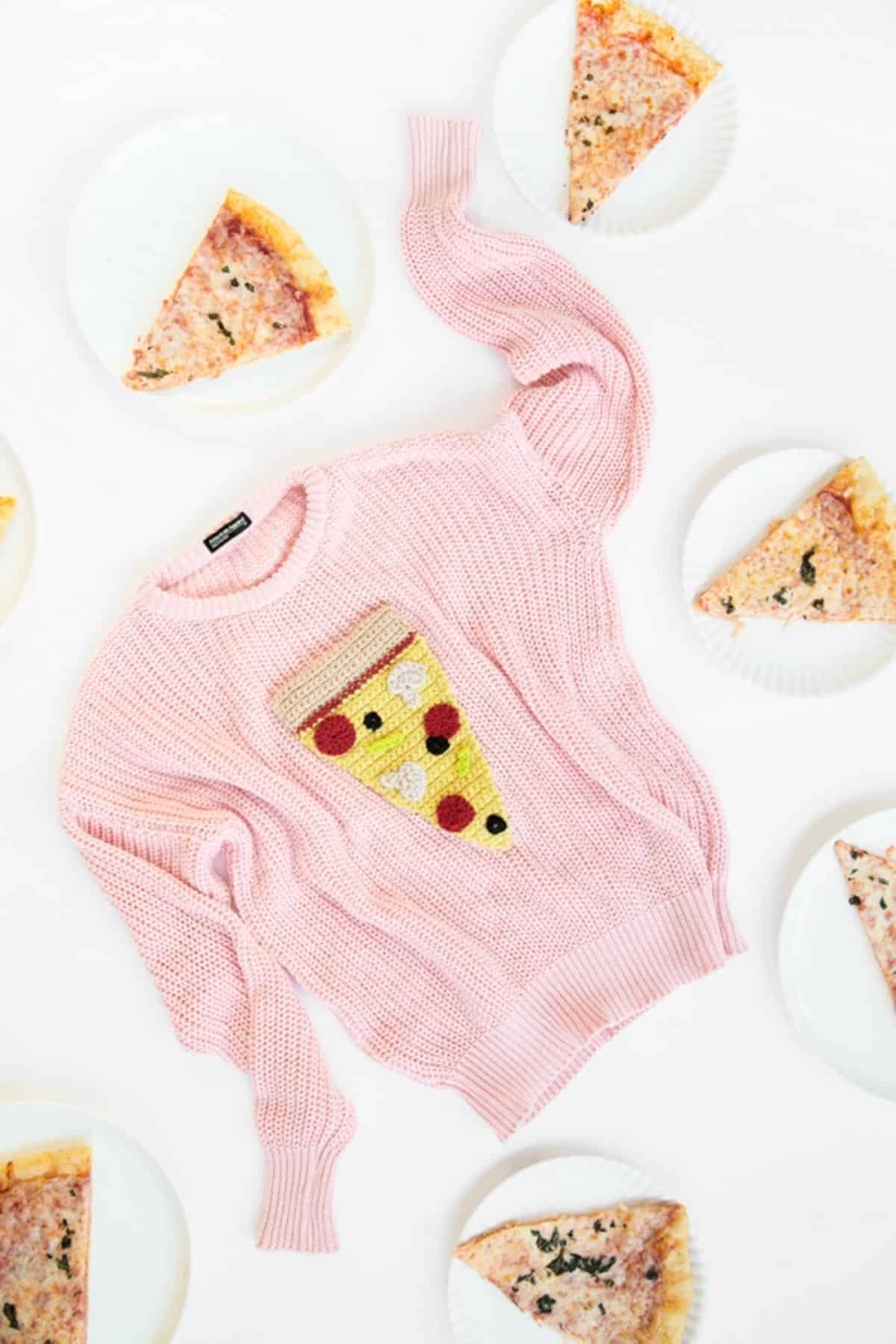 DIY Crochet Pizza Sweater