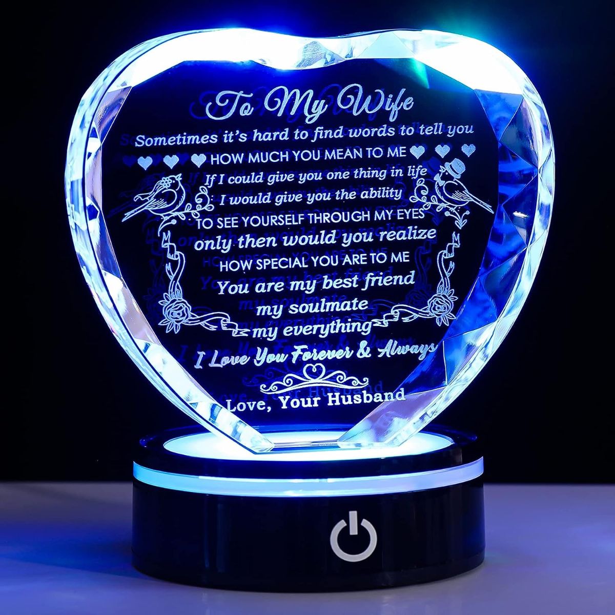 Crystal Keepsakes With Colorful LED Light
