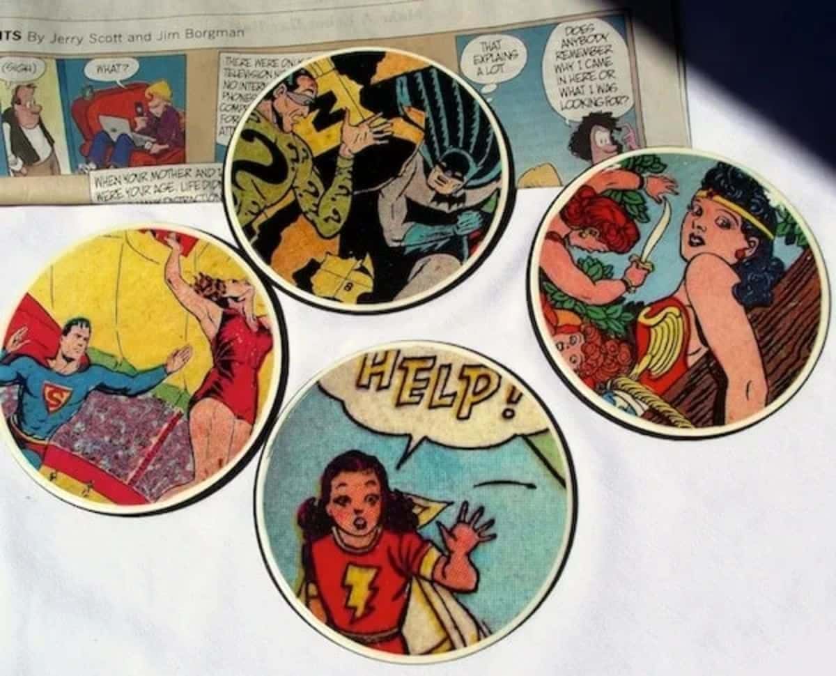 DIY Comic Book Coasters Made With Mod Podge