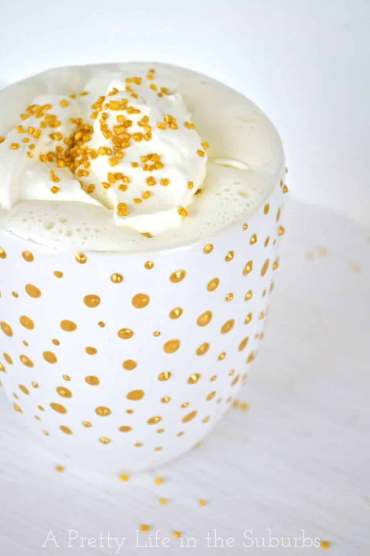 DIY Gold Polka Dot Mug