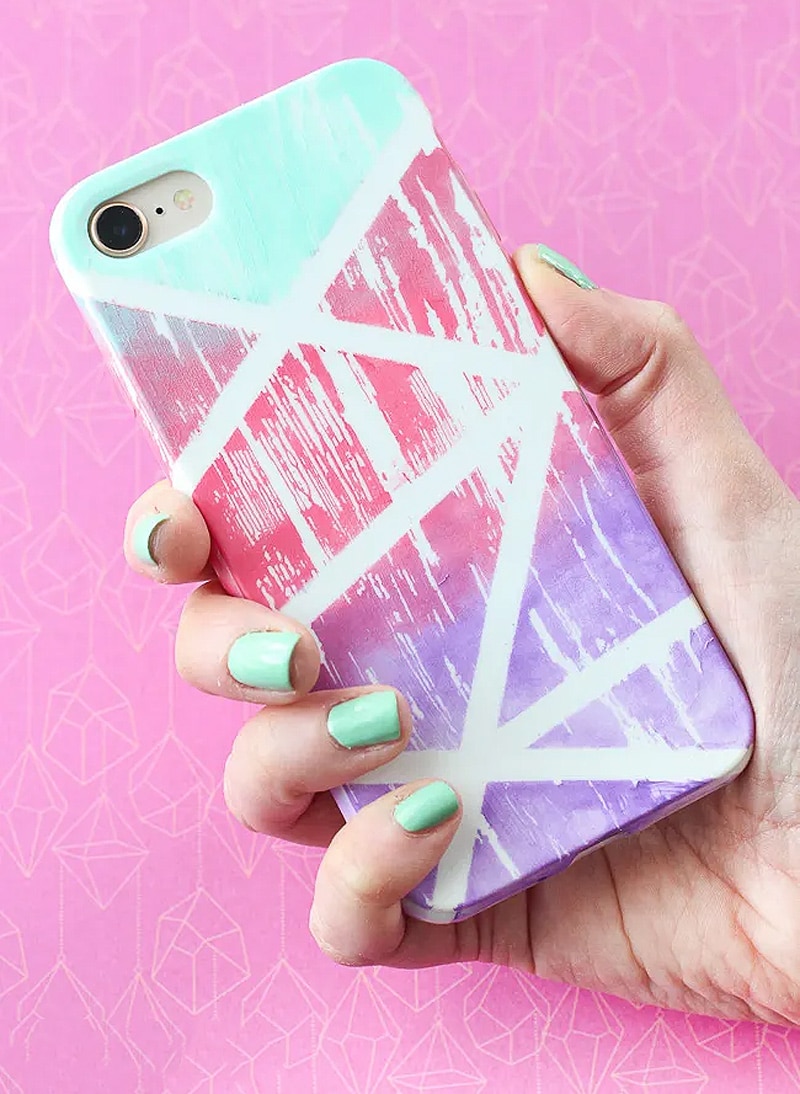 abstract gradient painted phone case