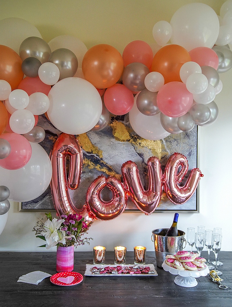 balloon garland for valentine’s day
