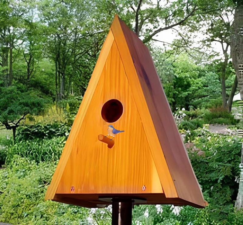 unique yet simple triangular birdhouse