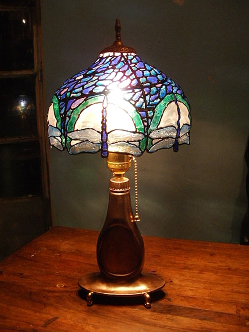 pet bottle tiffany lamp in table